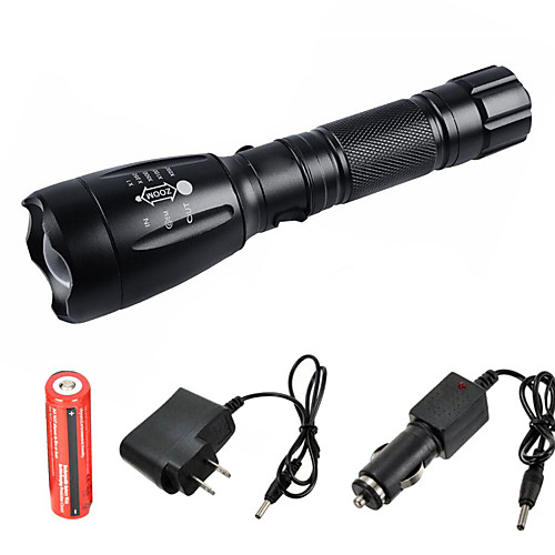 

UltraFire LED Flashlights / Torch Waterproof Rechargeable 2200/1000 lm LED LED 1 Emitters 5 Mode with Battery and Chargers Waterproof Rechargeable Adjustable Focus Camping / Hiking / Caving Everyday