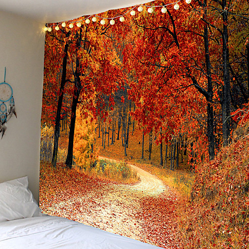 

Modern landscape theme tapestry of the forest path wall hanging hanging cloth background cloth decorative cloth