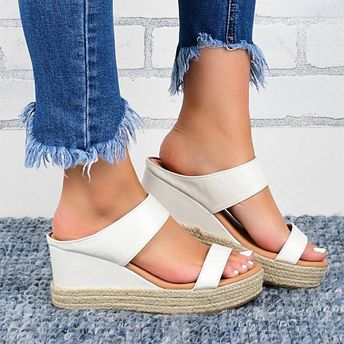 Women's Sandals Wedge Heel Open Toe Wedge Sandals Casual Daily Home Faux Leather Black / White White Black
Women's Sandals Wedge Heel Open Toe Wedge Sandals Casual Daily Home Faux Leather Black / White White Black