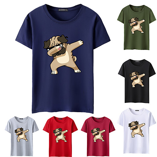 Men's T shirt Cartoon Animal Print Short Sleeve Daily Tops Cotton Basic White Black Red
Men's T shirt Cartoon Animal Print Short Sleeve Daily Tops Cotton Basic White Black Red