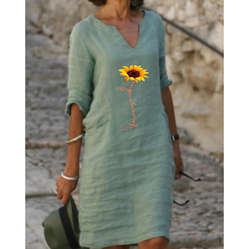 Women's Shift Dress Knee Length Dress Red Yellow Light Blue Half Sleeve Print Print Summer V Neck Hot Casual 2021 S M L XL XXL 3XL
Women's Shift Dress Knee Length Dress Red Yellow Light Blue Half Sleeve Print Print Summer V Neck Hot Casual 2021 S M L XL XXL 3XL