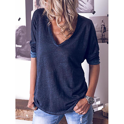 Women's Blouse Shirt Solid Colored Long Sleeve V Neck Tops Loose Cotton Basic Basic Top White Blue Yellow
Women's Blouse Shirt Solid Colored Long Sleeve V Neck Tops Loose Cotton Basic Basic Top White Blue Yellow