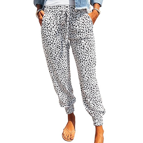 Women's Basic Comfort Daily Jogger Chinos Pants Leopard Ankle-Length White
Women's Basic Comfort Daily Jogger Chinos Pants Leopard Ankle-Length White