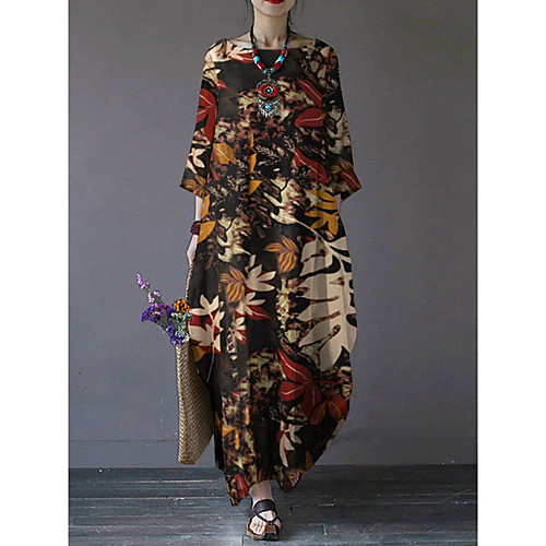 Women's Swing Dress Maxi long Dress Red Green Brown 3/4 Length Sleeve Print Print Fall Round Neck Hot Vintage Chinoiserie Cotton 2021 M L XL XXL 3XL 4XL 5XL
Women's Swing Dress Maxi long Dress Red Green Brown 3/4 Length Sleeve Print Print Fall Round Neck Hot Vintage Chinoiserie Cotton 2021 M L XL XXL 3XL 4XL 5XL