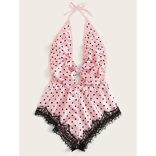 Women's Lace Bow Bodysuits Nightwear Polka Dot Patchwork Blushing Pink M L XL
Women's Lace Bow Bodysuits Nightwear Polka Dot Patchwork Blushing Pink M L XL
