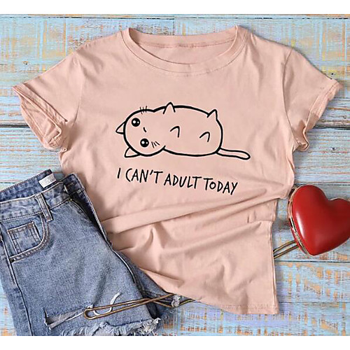 Women's T shirt Graphic Text Graphic Prints Print Round Neck Tops 100% Cotton Basic Basic Top White Fuchsia Light gray
Women's T shirt Graphic Text Graphic Prints Print Round Neck Tops 100% Cotton Basic Basic Top White Fuchsia Light gray