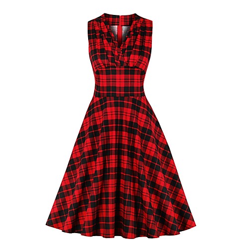 Women's A Line Dress Knee Length Dress Red Sleeveless Plaid Ruched Summer V Neck Casual 2021 S M L XL XXL
Women's A Line Dress Knee Length Dress Red Sleeveless Plaid Ruched Summer V Neck Casual 2021 S M L XL XXL