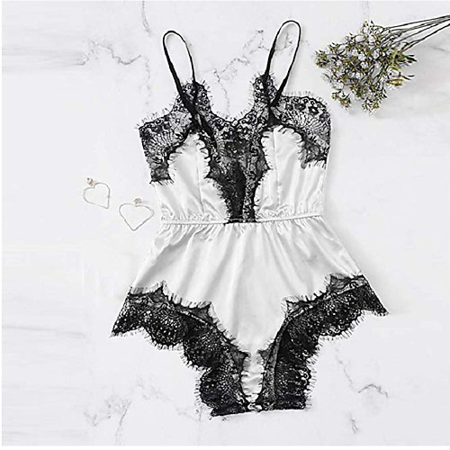 Women's Mesh Lace Bodysuits Nightwear Patchwork Embroidered White / Blue / Purple S M L / Strap
Women's Mesh Lace Bodysuits Nightwear Patchwork Embroidered White / Blue / Purple S M L / Strap