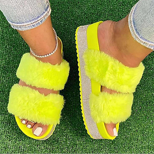 Women's Slippers & Flip-Flops Fuzzy Slippers Outdoor Slippers Flat Heel Open Toe Casual Daily PU Rhinestone Solid Colored White Black Red
Women's Slippers & Flip-Flops Fuzzy Slippers Outdoor Slippers Flat Heel Open Toe Casual Daily PU Rhinestone Solid Colored White Black Red