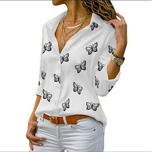 Women's Plus Size Shirt Butterfly Long Sleeve Print Shirt Collar Tops Basic Basic Top White Black Blue
Women's Plus Size Shirt Butterfly Long Sleeve Print Shirt Collar Tops Basic Basic Top White Black Blue