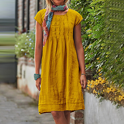 Women's A Line Dress Knee Length Dress Black Blue Purple Yellow Orange Brown Short Sleeve Solid Color Summer Round Neck Hot Casual 2021 S M L XL XXL 3XL 4XL 5XL
Women's A Line Dress Knee Length Dress Black Blue Purple Yellow Orange Brown Short Sleeve Solid Color Summer Round Neck Hot Casual 2021 S M L XL XXL 3XL 4XL 5XL