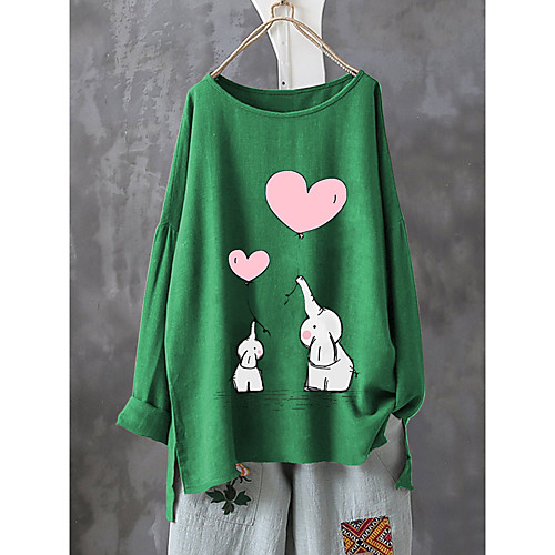 Women's T shirt Animal Long Sleeve Round Neck Tops Basic Basic Top Red Yellow Wine
Women's T shirt Animal Long Sleeve Round Neck Tops Basic Basic Top Red Yellow Wine