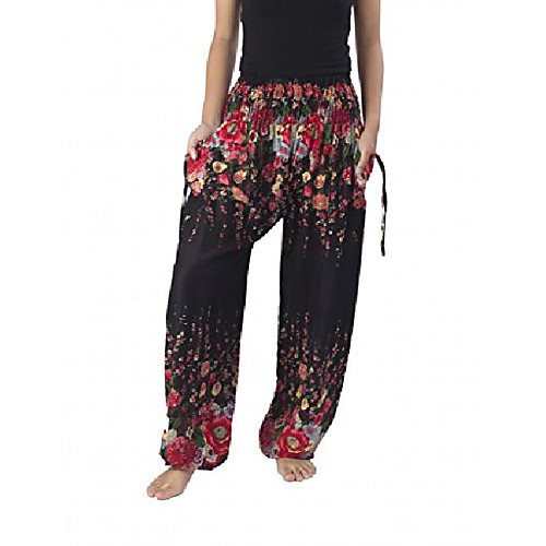women's flowers yoga boho pants long beach summer harem pants (us size 0-10, black)
women's flowers yoga boho pants long beach summer harem pants (us size 0-10, black)