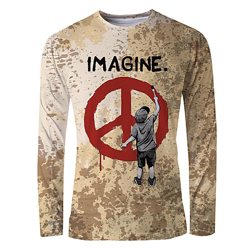 Men's T shirt Graphic Graffiti Print Long Sleeve Daily Tops Basic Elegant Khaki
Men's T shirt Graphic Graffiti Print Long Sleeve Daily Tops Basic Elegant Khaki