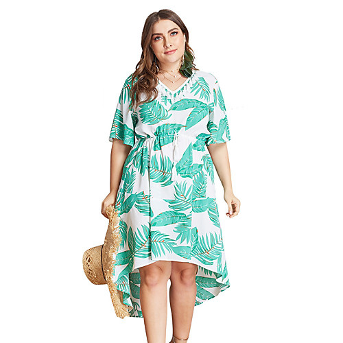 Women's A Line Dress Knee Length Dress White Half Sleeve Print Print Summer V Neck Casual 2021 XL XXL 3XL 4XL / Plus Size
Women's A Line Dress Knee Length Dress White Half Sleeve Print Print Summer V Neck Casual 2021 XL XXL 3XL 4XL / Plus Size