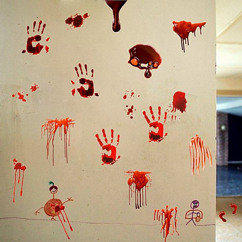Halloween Party Halloween Decor Horror Ghost 3D Horror Blood Handprint Halloween Wall Stickers Decorative Wall Stickers, PVC Home Decoration Wall Decal Wall Decoration / Removable 9030cm
Halloween Party Halloween Decor Horror Ghost 3D Horror Blood Handprint Halloween Wall Stickers Decorative Wall Stickers, PVC Home Decoration Wall Decal Wall Decoration / Removable 9030cm