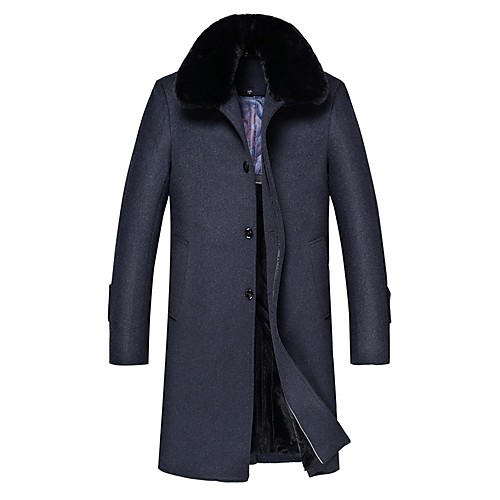 Men's Solid Colored Basic Fall & Winter Coat Long Daily Long Sleeve Wool Coat Tops Dark Gray
Men's Solid Colored Basic Fall & Winter Coat Long Daily Long Sleeve Wool Coat Tops Dark Gray