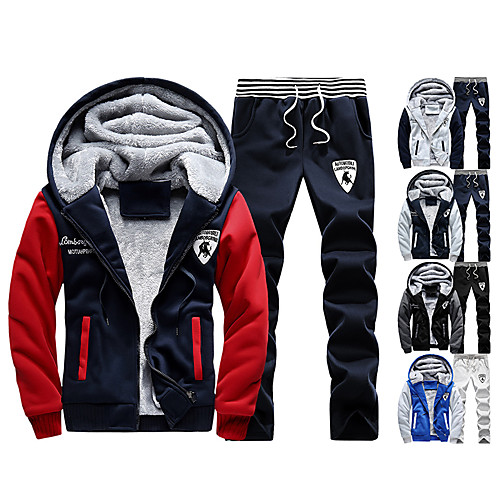 Men's 2-Piece Full Zip Tracksuit Sweatsuit Jogging Suit Casual Long Sleeve Front Zipper Fleece Thermal / Warm Windproof Soft Fitness Running Walking Jogging Sportswear Plus Size Hoodie Jacket and
Men's 2-Piece Full Zip Tracksuit Sweatsuit Jogging Suit Casual Long Sleeve Front Zipper Fleece Thermal / Warm Windproof Soft Fitness Running Walking Jogging Sportswear Plus Size Hoodie Jacket and