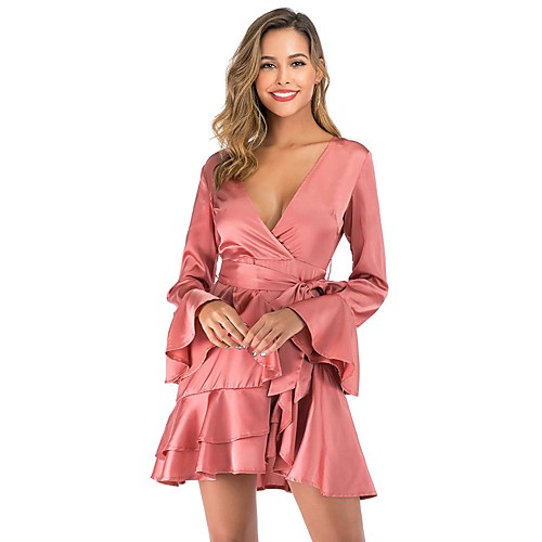 Women's A Line Dress Short Mini Dress Blushing Pink Long Sleeve Solid Color Backless Fall Spring V Neck Hot Sexy 2021 S M L XL XXL
Women's A Line Dress Short Mini Dress Blushing Pink Long Sleeve Solid Color Backless Fall Spring V Neck Hot Sexy 2021 S M L XL XXL