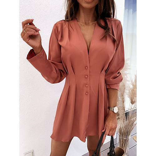 Women's A Line Dress Knee Length Dress Black Orange Khaki Light Blue Long Sleeve Solid Color Patchwork Button Fall V Neck Casual 2021 S M L XXL
Women's A Line Dress Knee Length Dress Black Orange Khaki Light Blue Long Sleeve Solid Color Patchwork Button Fall V Neck Casual 2021 S M L XXL