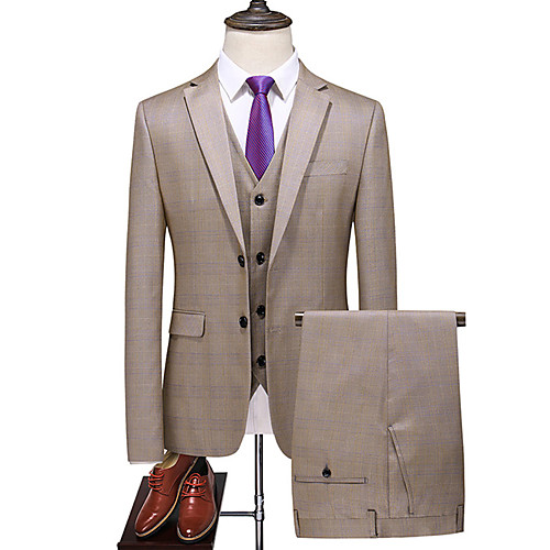 Tuxedos Standard Fit Notch Single Breasted Two-buttons Polyester Solid Colored
Tuxedos Standard Fit Notch Single Breasted Two-buttons Polyester Solid Colored