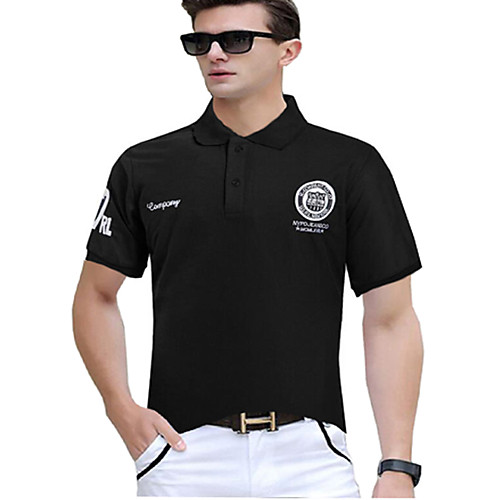 Men's Polo Letter Short Sleeve Daily Tops White Black Green
Men's Polo Letter Short Sleeve Daily Tops White Black Green