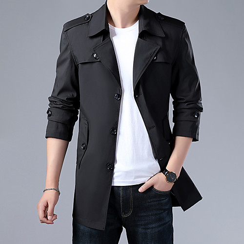 Men's Solid Colored Basic Fall & Winter Trench Coat Long Daily Long Sleeve Polyester Coat Tops Black
Men's Solid Colored Basic Fall & Winter Trench Coat Long Daily Long Sleeve Polyester Coat Tops Black