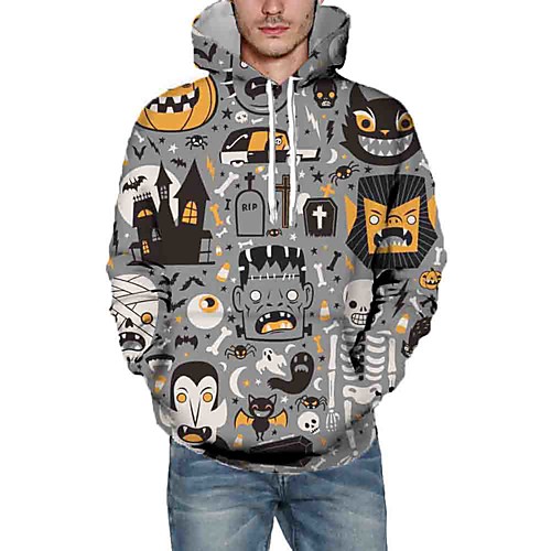 Men's Pullover Hoodie Sweatshirt Cartoon Graphic Halloween Daily 3D Print Halloween Hoodies Sweatshirts Gray
Men's Pullover Hoodie Sweatshirt Cartoon Graphic Halloween Daily 3D Print Halloween Hoodies Sweatshirts Gray