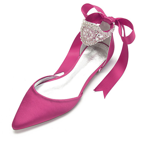 Women's Wedding Shoes Flat Heel Pointed Toe Classic Sweet Wedding Party & Evening Satin Rhinestone Imitation Pearl Lace-up Solid Colored White Black Purple
Women's Wedding Shoes Flat Heel Pointed Toe Classic Sweet Wedding Party & Evening Satin Rhinestone Imitation Pearl Lace-up Solid Colored White Black Purple
