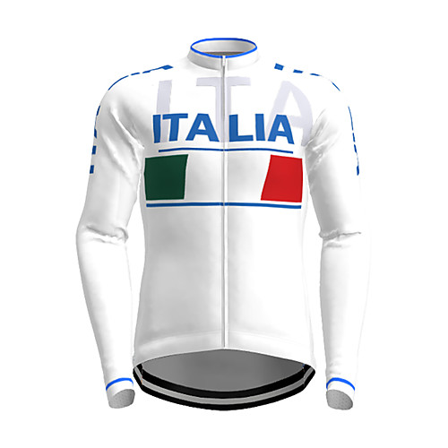 21Grams Men's Long Sleeve Cycling Jersey White Novelty Italy National Flag Bike Jersey Top Mountain Bike MTB Road Bike Cycling Breathable Quick Dry Sports Clothing Apparel / Micro-elastic
21Grams Men's Long Sleeve Cycling Jersey White Novelty Italy National Flag Bike Jersey Top Mountain Bike MTB Road Bike Cycling Breathable Quick Dry Sports Clothing Apparel / Micro-elastic