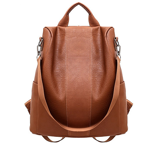 Women's PU Leather School Bag Commuter Backpack Large Capacity Zipper Solid Color Daily Brown
Women's PU Leather School Bag Commuter Backpack Large Capacity Zipper Solid Color Daily Brown