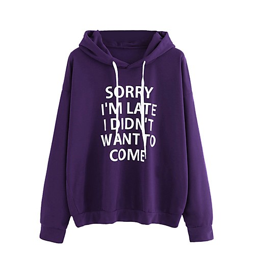 Women's Pullover Hoodie Sweatshirt Slogan Daily Other Prints Basic Hoodies Sweatshirts White Black Purple
Women's Pullover Hoodie Sweatshirt Slogan Daily Other Prints Basic Hoodies Sweatshirts White Black Purple
