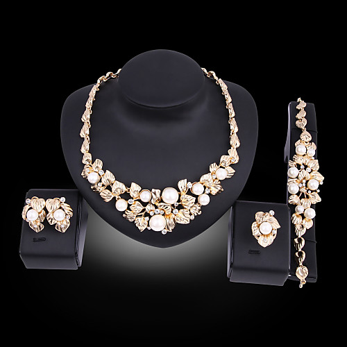 Women's Jewelry Set Bridal Jewelry Sets 3D Leaf Flower Fashion Imitation Pearl Gold Plated Earrings Jewelry Gold For Christmas Wedding Party Evening Gift Formal 1 set
Women's Jewelry Set Bridal Jewelry Sets 3D Leaf Flower Fashion Imitation Pearl Gold Plated Earrings Jewelry Gold For Christmas Wedding Party Evening Gift Formal 1 set