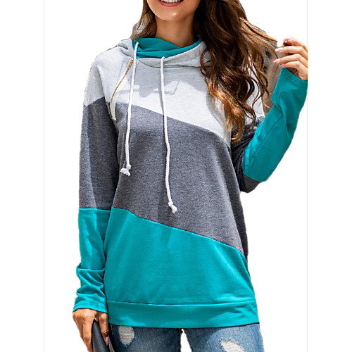 Women's Pullover Hoodie Sweatshirt Color Block Zip Up Daily Other Prints Casual Hoodies Sweatshirts Blue Light gray
Women's Pullover Hoodie Sweatshirt Color Block Zip Up Daily Other Prints Casual Hoodies Sweatshirts Blue Light gray