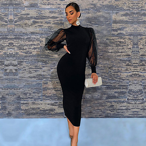 Women's A Line Dress Midi Dress Black Long Sleeve Solid Color Mesh Summer Round Neck Hot Elegant Lantern Sleeve 2021 S M L XL XXL
Women's A Line Dress Midi Dress Black Long Sleeve Solid Color Mesh Summer Round Neck Hot Elegant Lantern Sleeve 2021 S M L XL XXL