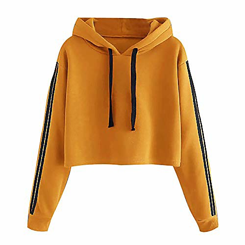 womens hoodie cropped shirt long sleeve sport solid color round neck sweatshirt blouse tops (l, yellow)
womens hoodie cropped shirt long sleeve sport solid color round neck sweatshirt blouse tops (l, yellow)
