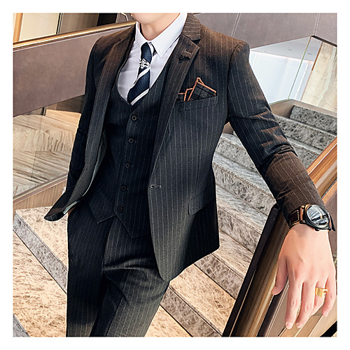 Tuxedos Tailored Fit Notch Single Breasted One-button Polyester Striped / Classic
Tuxedos Tailored Fit Notch Single Breasted One-button Polyester Striped / Classic