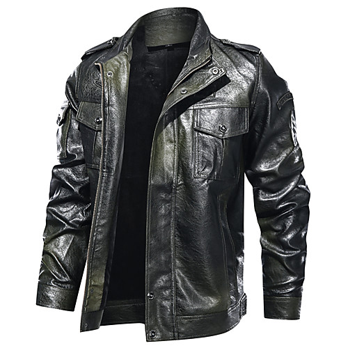 Men's Solid Colored Basic Fall & Winter Jacket Regular Daily Long Sleeve Faux Leather Coat Tops Black
Men's Solid Colored Basic Fall & Winter Jacket Regular Daily Long Sleeve Faux Leather Coat Tops Black