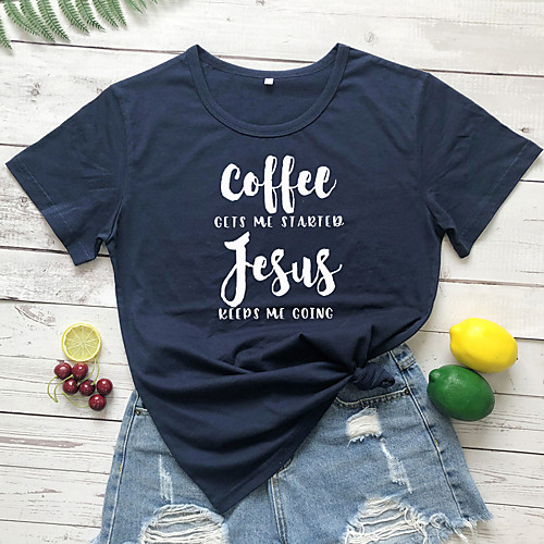 Women's T-shirt Graphic Prints Letter Print Round Neck Tops Slim 100% Cotton Basic Basic Top White Black Purple
Women's T-shirt Graphic Prints Letter Print Round Neck Tops Slim 100% Cotton Basic Basic Top White Black Purple