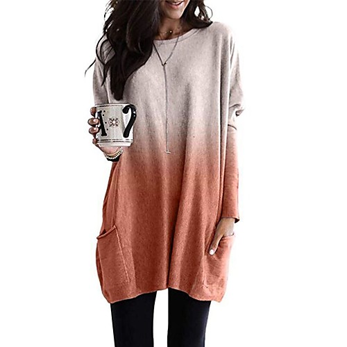 Women's Blouse Shirt Color Gradient Long Sleeve Print Round Neck Tops Basic Basic Top Purple Orange Green
Women's Blouse Shirt Color Gradient Long Sleeve Print Round Neck Tops Basic Basic Top Purple Orange Green