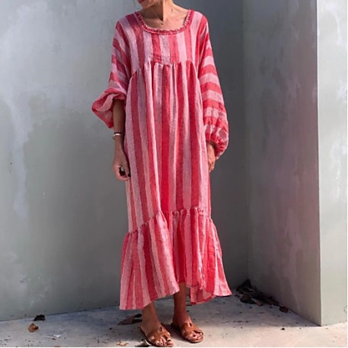 Women's Swing Dress Maxi long Dress Red Long Sleeve Striped Print Summer Round Neck Hot Casual Boho 2021 S M L XL XXL 3XL 4XL 5XL
Women's Swing Dress Maxi long Dress Red Long Sleeve Striped Print Summer Round Neck Hot Casual Boho 2021 S M L XL XXL 3XL 4XL 5XL