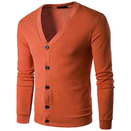 Men's Basic Buckle Solid Colored Cardigan Long Sleeve Sweater Cardigans V Neck Fall White Black Orange
Men's Basic Buckle Solid Colored Cardigan Long Sleeve Sweater Cardigans V Neck Fall White Black Orange