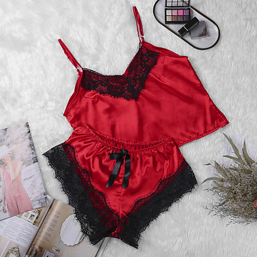 Women's Mesh Lace Bow Suits Nightwear Patchwork Embroidered Light Blue / White / Red M L XL / Strap
Women's Mesh Lace Bow Suits Nightwear Patchwork Embroidered Light Blue / White / Red M L XL / Strap
