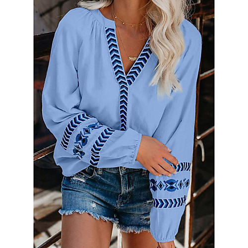 Women's Blouse Shirt Tie Dye Long Sleeve Print V Neck Tops Basic Basic Top White Blue Light Blue
Women's Blouse Shirt Tie Dye Long Sleeve Print V Neck Tops Basic Basic Top White Blue Light Blue