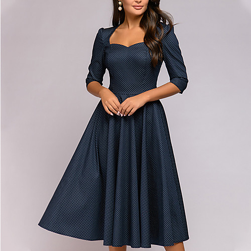 Women's A Line Dress Knee Length Dress Black Blue Half Sleeve Print Ruched Patchwork Bow Fall Square Neck V Neck Hot Casual 2021 S M L XL XXL
Women's A Line Dress Knee Length Dress Black Blue Half Sleeve Print Ruched Patchwork Bow Fall Square Neck V Neck Hot Casual 2021 S M L XL XXL