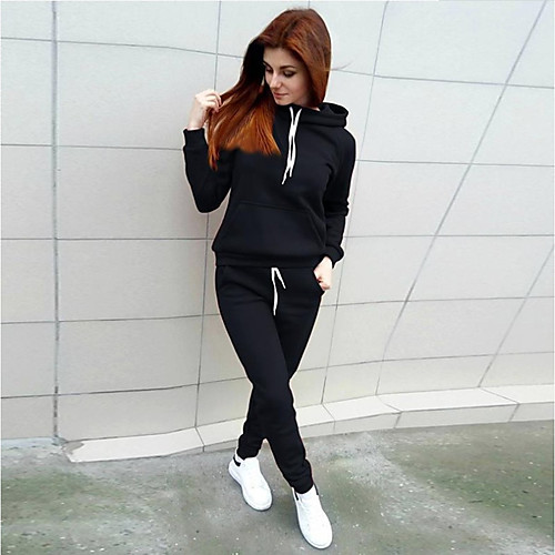 Women's 2 Piece Set Hoodies Pullover Hoody Black Pink Drawstring Solid Color Cute Sport Athleisure Hoodie Clothing Suit Long Sleeve Warm Everyday Use Casual / Winter / 2pcs / pack
Women's 2 Piece Set Hoodies Pullover Hoody Black Pink Drawstring Solid Color Cute Sport Athleisure Hoodie Clothing Suit Long Sleeve Warm Everyday Use Casual / Winter / 2pcs / pack