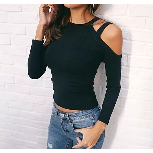 Women's Blouse Shirt Solid Colored Plain Long Sleeve Asymmetric Round Neck Tops Basic Top Black
Women's Blouse Shirt Solid Colored Plain Long Sleeve Asymmetric Round Neck Tops Basic Top Black