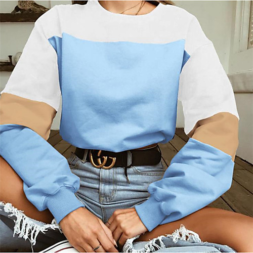Women's Sweatshirt Pullover Patchwork Crew Neck Color Block Sport Athleisure Sweatshirt Long Sleeve Warm Soft Comfortable Everyday Use Causal Exercising General Use
Women's Sweatshirt Pullover Patchwork Crew Neck Color Block Sport Athleisure Sweatshirt Long Sleeve Warm Soft Comfortable Everyday Use Causal Exercising General Use