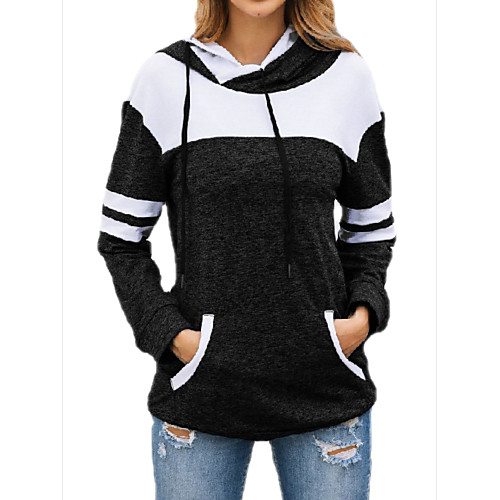 Women's Pullover Hoodie Sweatshirt Color Block Front Pocket Daily Other Prints Casual Hoodies Sweatshirts Black Blue Dark Gray
Women's Pullover Hoodie Sweatshirt Color Block Front Pocket Daily Other Prints Casual Hoodies Sweatshirts Black Blue Dark Gray