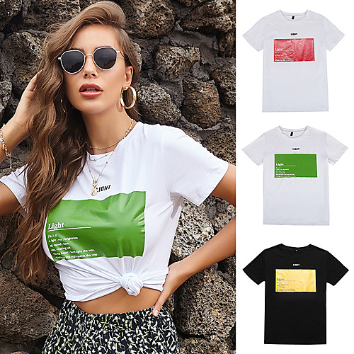 Women's Tee / T-shirt Artistic Style Crew Neck Cute Letter Printed Sport Athleisure T Shirt Short Sleeves Breathable Soft Comfortable Everyday Use Exercising General Use
Women's Tee / T-shirt Artistic Style Crew Neck Cute Letter Printed Sport Athleisure T Shirt Short Sleeves Breathable Soft Comfortable Everyday Use Exercising General Use